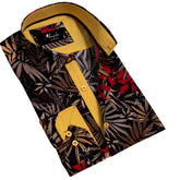 Floral Mens Slim Fit Designer Dress Shirt - tailored Cotton Shirts for Work and Casual Wear